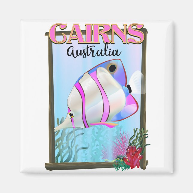 Cairns Australien Semester affisch Magnet (Framsidan)