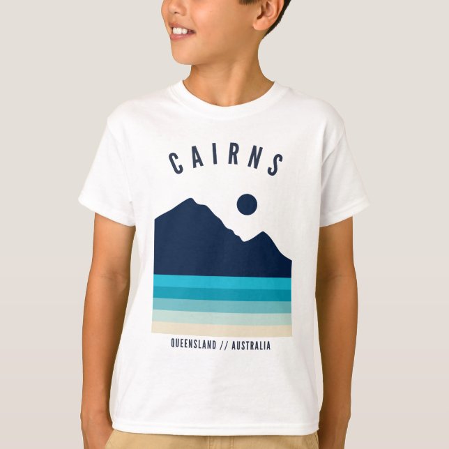 Cairns Queensland Australia Retro Vintage Beach T Shirt (Framsida)
