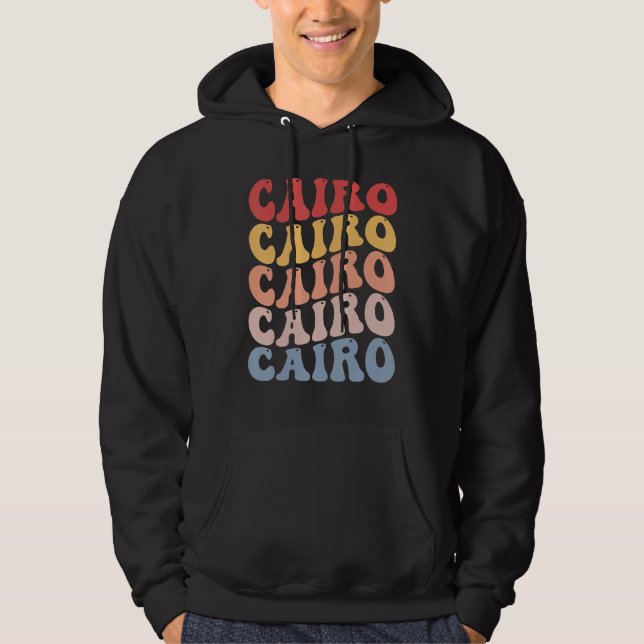 Cairo City Groovy Retro Hoodie (Framsida)