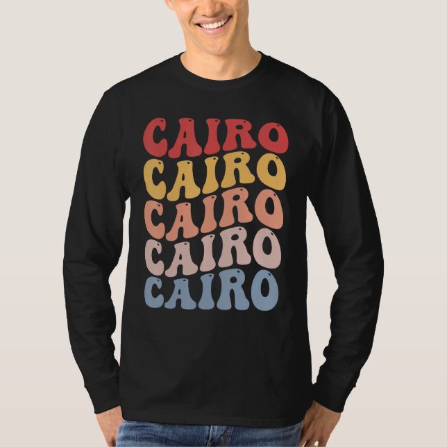 Cairo City Groovy Retro T Shirt (Framsida)