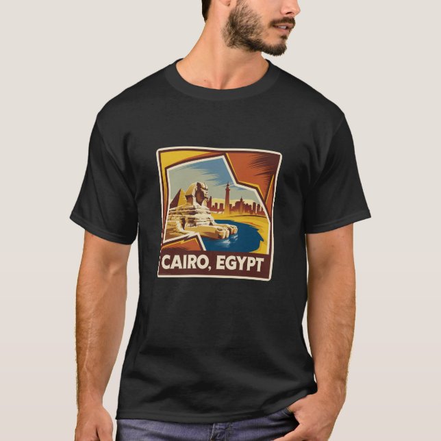 Cairo Egypt Presentidé för älskare T Shirt (Framsida)