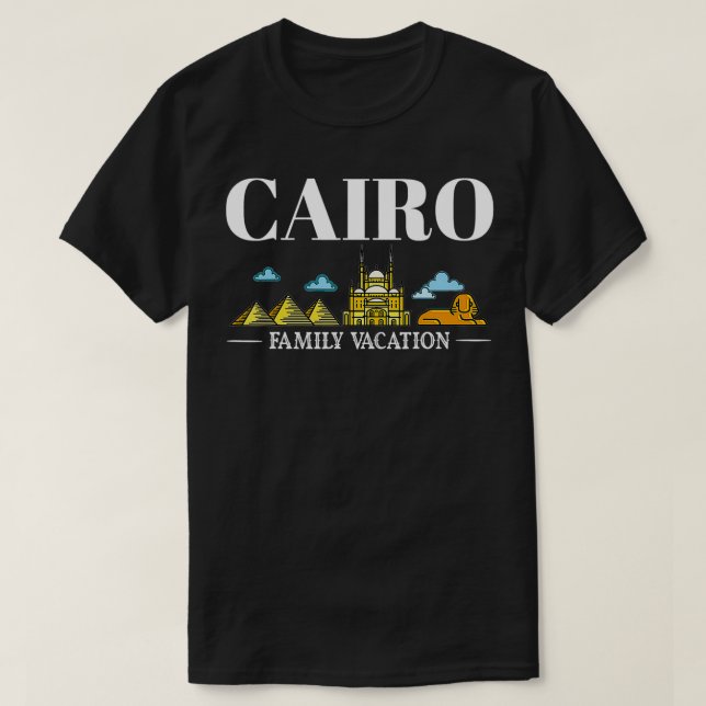 Cairo Egypten City Resa Skyline Karta Travel T Shirt (Design framsida)