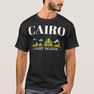 Cairo Egypten City Resa Skyline Karta Travel  T Shirt