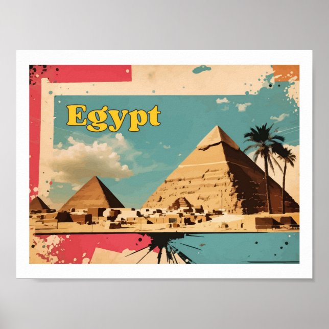 Cairo Egypten Pop Art Travel Illustration Poster (Framsidan)