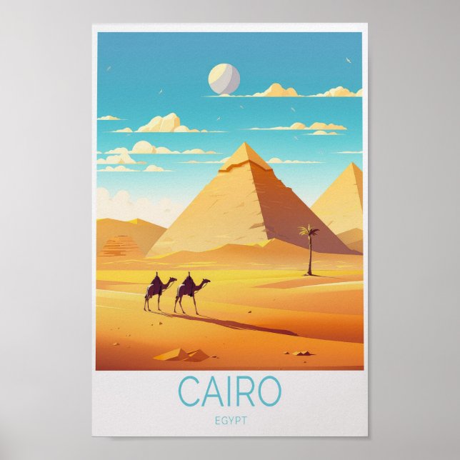 Cairo Egypten Pyramids Travel Poster (Framsidan)