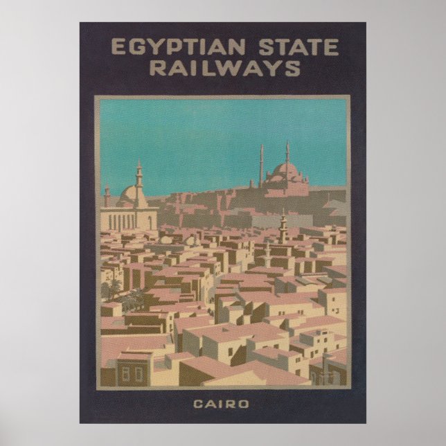 Cairo Egypten Retro Vintage resor Poster (Framsidan)