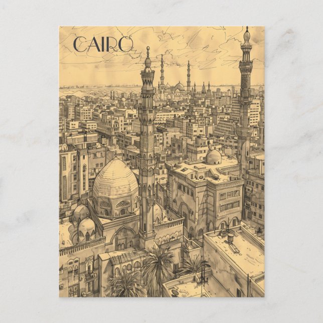 Cairo Egypten Travel Vykort (Framsida)