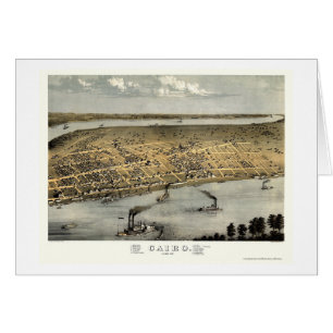Cairo, IL Panorama karta - 1867 Hälsningskort