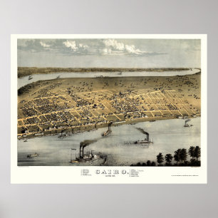 Cairo IL panorama- karta - 1867 Poster
