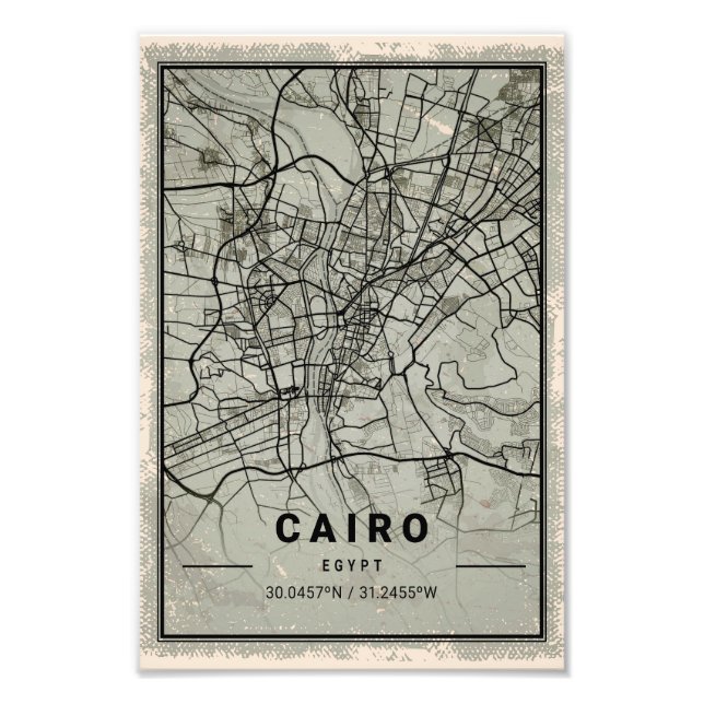 Cairo map print poster canvas | Egypt (Framsidan)