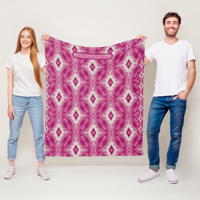 Cairo-mönster Rosa Vitt Fleecefilt (På plats)