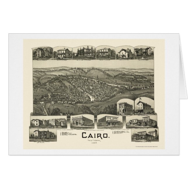 Cairo panorama- karta för WV - 1899 Hälsningskort (Framsidan Horizontal)