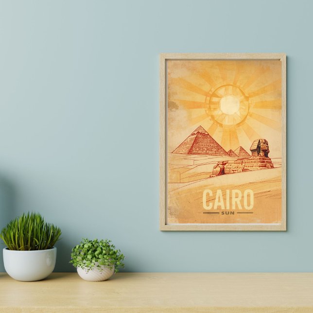 Cairo Resa - Pyramider Öken Vintage  Poster (Skapare uppladdad)