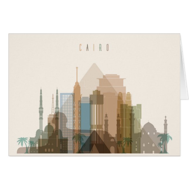 Cairo stadshorisont för egypten | hälsningskort (Framsidan Horizontal)