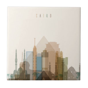 Cairo stadshorisont för egypten kakelplatta