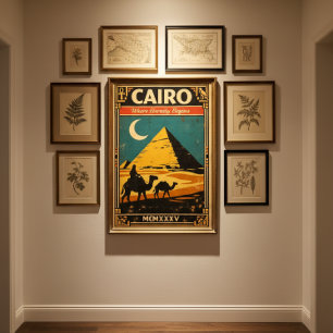 Cairo Vintage Resemaffisch – Retro Egypten Pyramid Poster