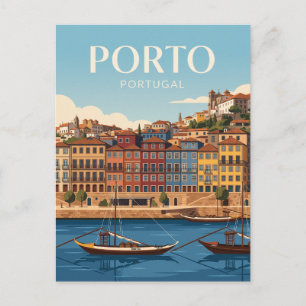 Cais da Ribeira Porto Portugal Vykort
