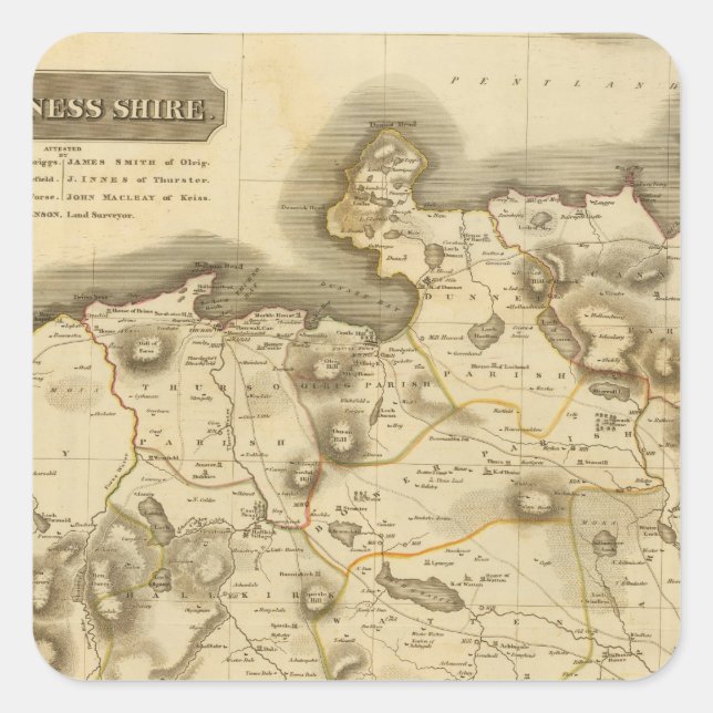 Caithness Shire Fyrkantigt Klistermärke (Framsida)