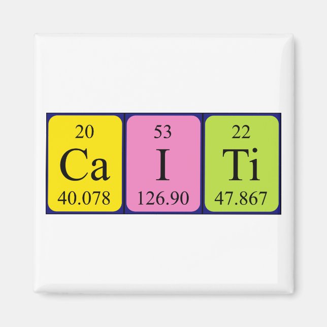 Caiti periodisk bord namn magnet (Framsidan)