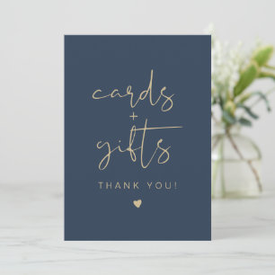 CAITLIN Elegant Navy och Guld Cards & presentation Inbjudningar