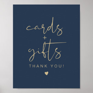 CAITLIN Elegant Navy och Guld Cards & presentation Poster