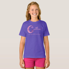 Caitlin Flickor namn och C monogramskjorta Tee Shirt