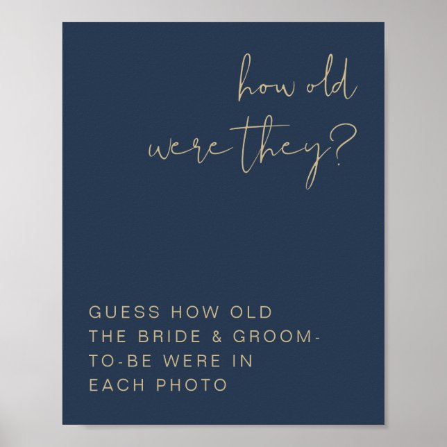 CAITLIN Marinblå och Guld Hur gamla var de skylt (Framsidan)