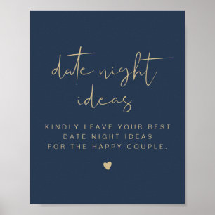CAITLIN Navy & Guld Date Night Card Poster