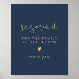 CAITLIN Navy & Guld Reserved for Family of Groom Poster