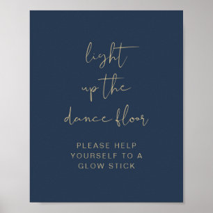 CAITLIN Navy Light Up Dance Golv Glow Stick Poster