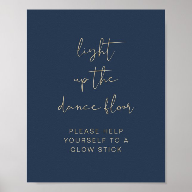 CAITLIN Navy Light Up Dance Golv Glow Stick Poster (Framsidan)