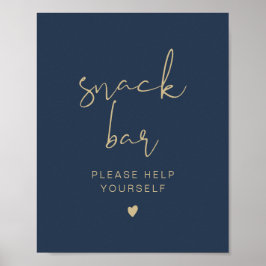 CAITLIN Navy och Guld Modern Snack Pub Poster