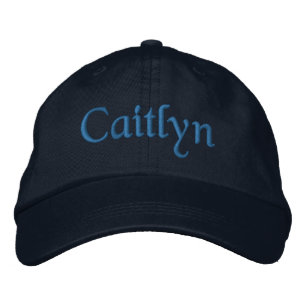 Caitlyn Embroidern Baseball Cap/ Hat Blue Broderad Keps