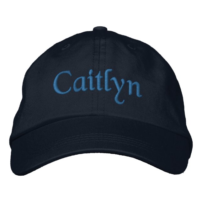 Caitlyn Embroidern Baseball Cap/ Hat Blue Broderad Keps (Framsida)