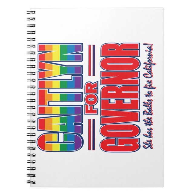 Caitlyn-for-GOV-Gay-Pride-Bollar- Anteckningsbok (Framsidan)