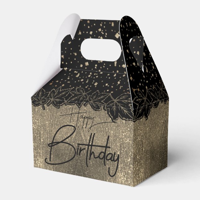 Caja de regalo elegante con hojas para cumple presentaskar (Framsidan Sidan)