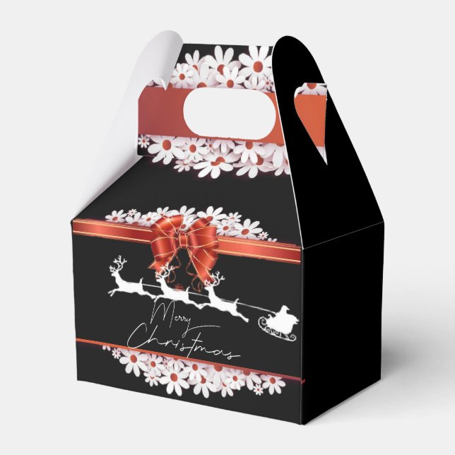 Caja de regalo para navidad con flores y papá Noel Presentaskar (Baksidan Sidan)