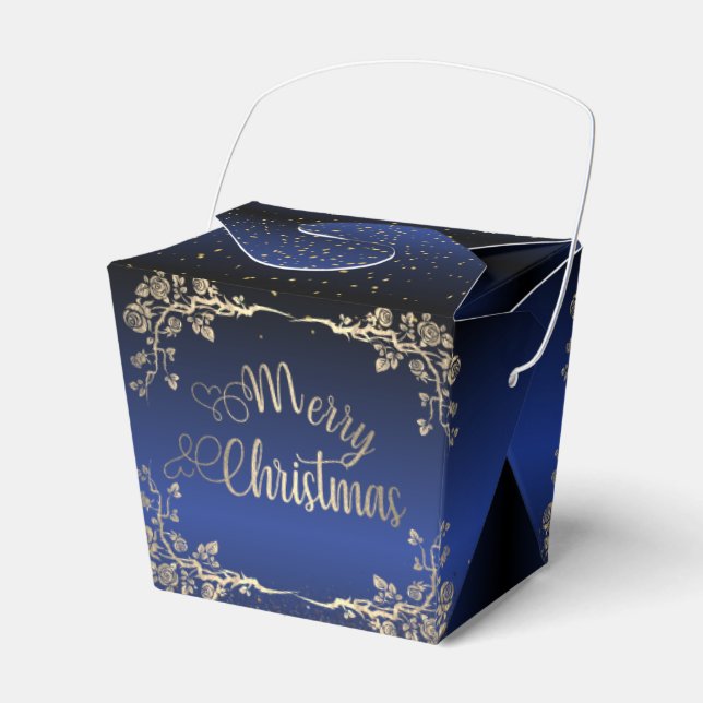Caja de regalo para navidad con rosas  azul Royal Presentaskar (Framsidan Sidan)