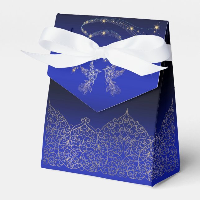 caja para regalo azul con decoración presentaskar (Framsidan Sidan)