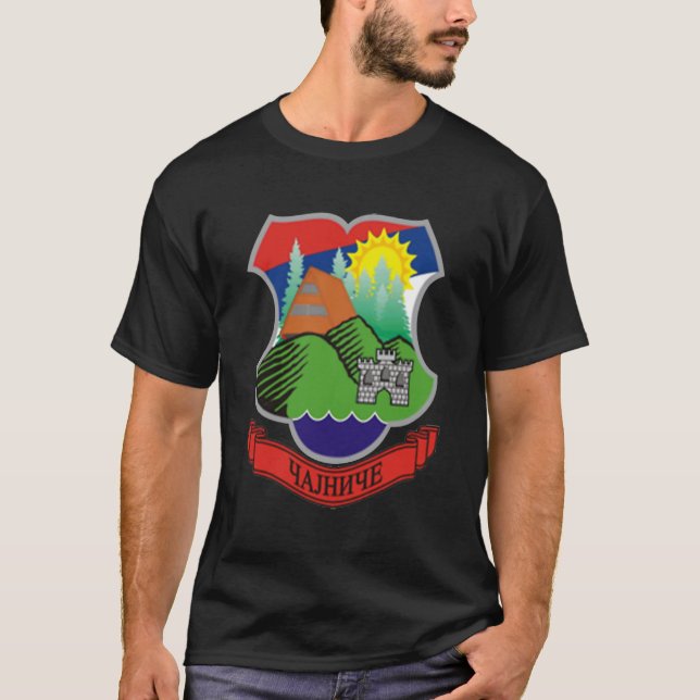 Cajnice Grb Republika Srpska RS Srpska Zastava Tro T Shirt (Framsida)