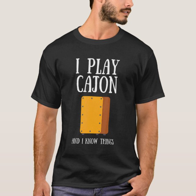 Cajon Box Drum Instrument Peruvian Cajon Percussio T Shirt (Framsida)