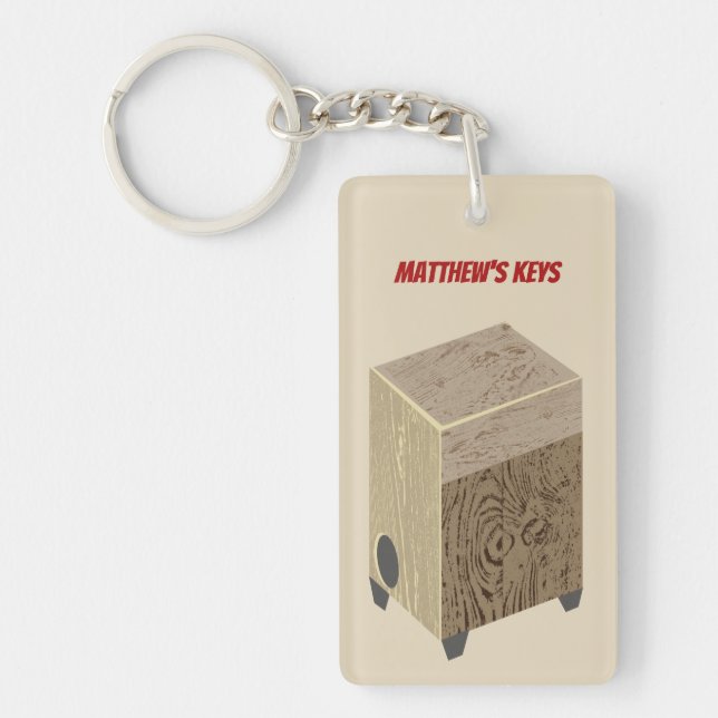 Cajon trummar personligen Keychain (Framsidan)