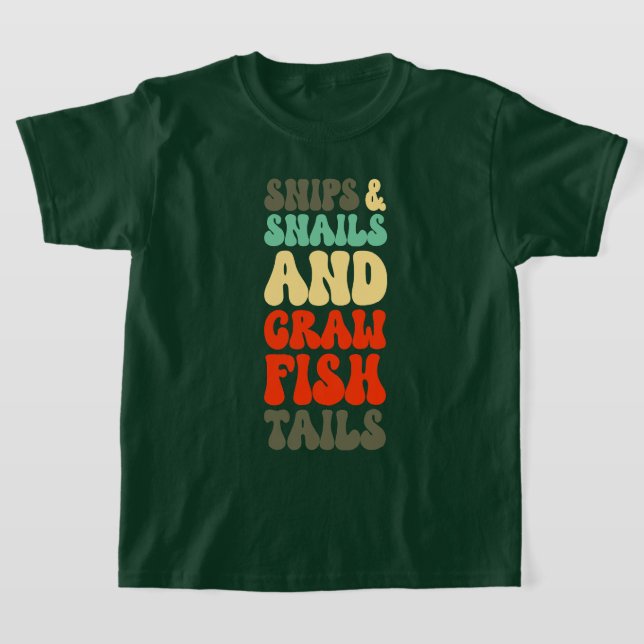 Cajun Boys tillverkad av Snips Snigel Kräftor Svan T Shirt (Laydown)
