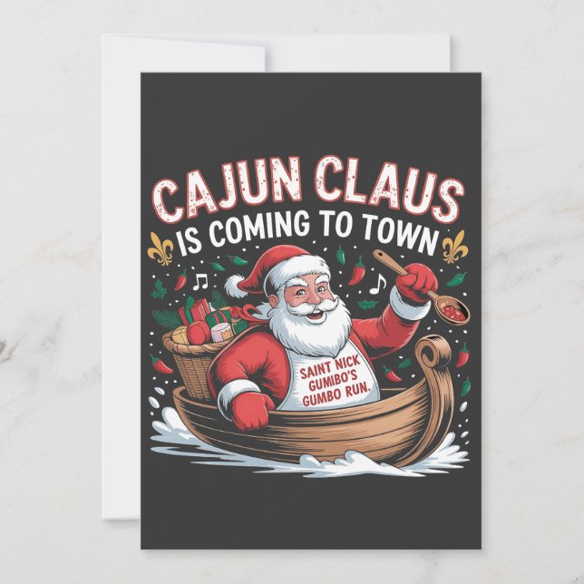 Cajun Clause kommer till stan jul Krampus  Julkort (Framsida)