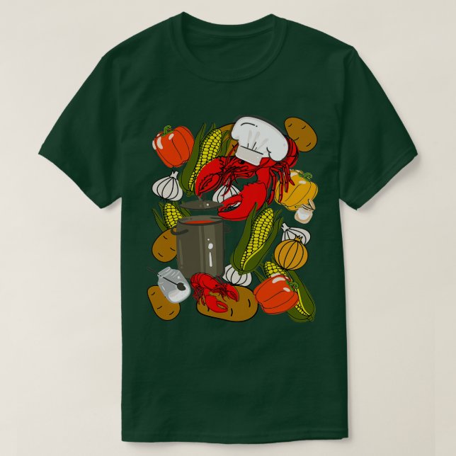 Cajun Cooking Kräftor Gumbo Louisiana T Shirt (Design framsida)