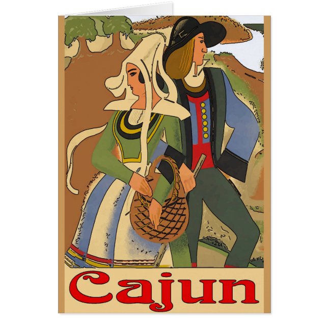 Cajun Couple med Oaks Hälsningskort (Framsidan)
