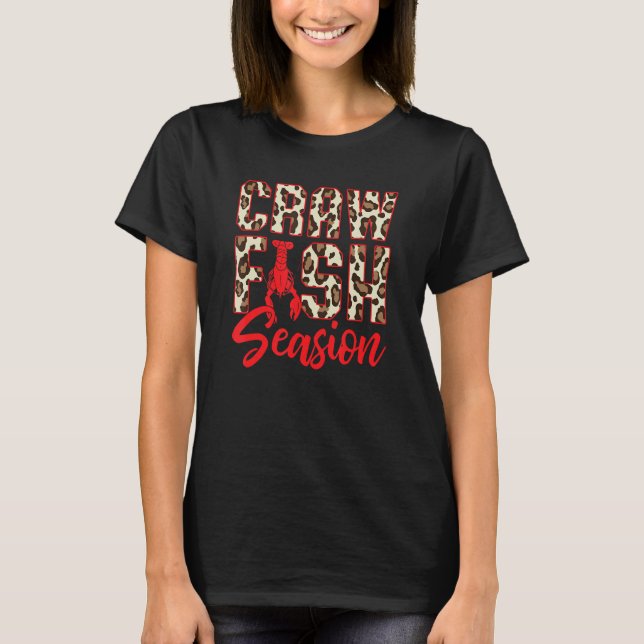 Cajun Crawfish Boil Party Crawfish Leopard Print M T Shirt (Framsida)