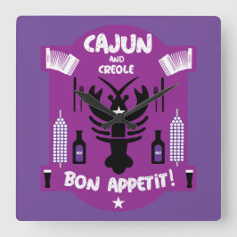 Cajun & Creole Cooks Fyrkantig Klocka