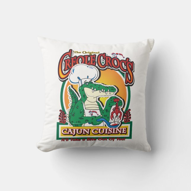 Cajun Creole Mardi Gras Crokodile Kudde (Framsida)