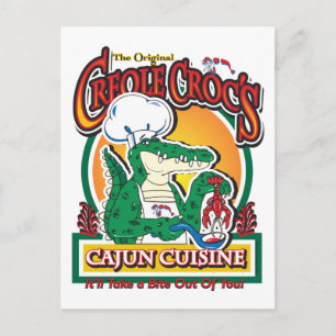 Cajun Creole Mardi Gras Crokodile Vykort